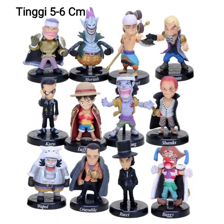 Action Figure Anime One Piece Luffy Shank Crocodile Arlong Set Isi 12