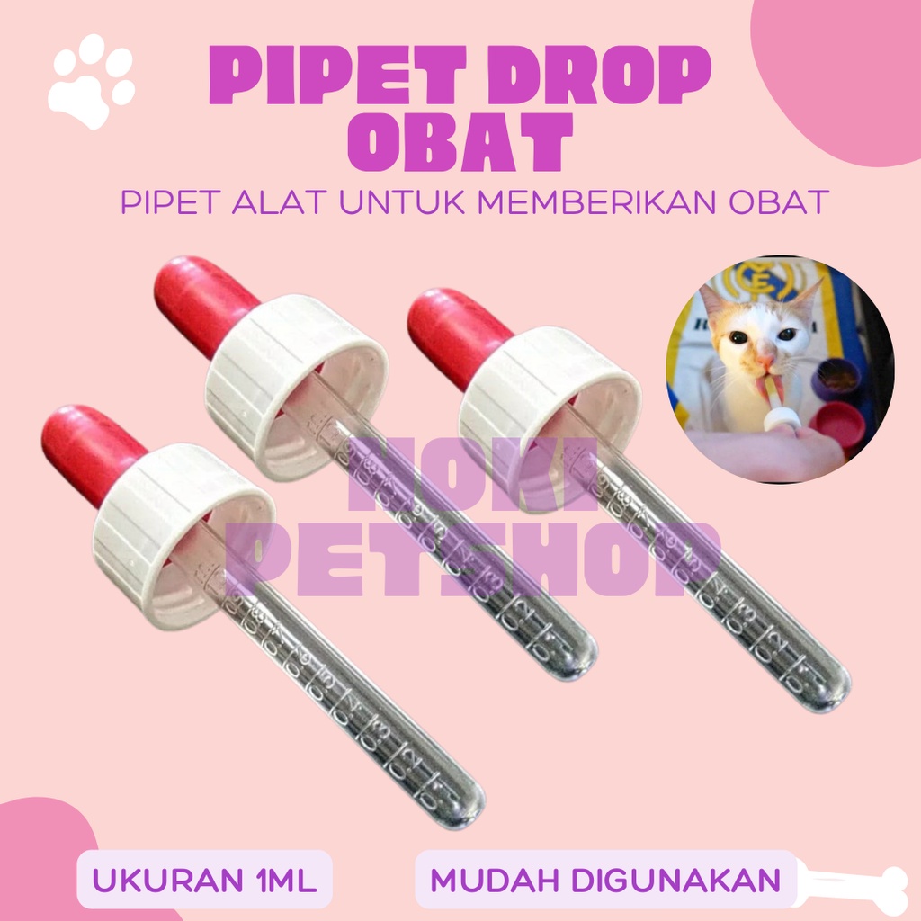 Jual [BISA COD] PIPET DROP 1 ML OBAT KUCING ANJING PIPPETE DROPPER