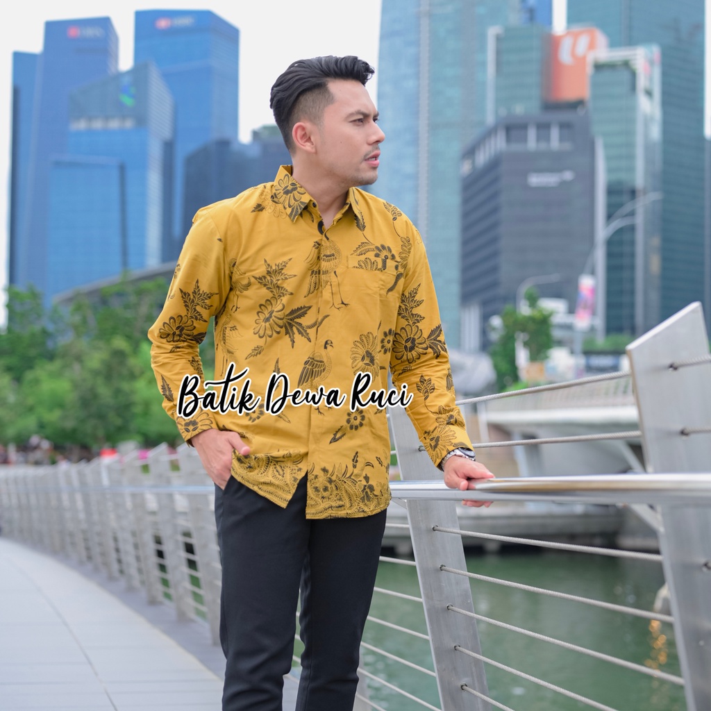 Batik Pria BANGAU KUNING Full Furing Bahan Katun High Quality