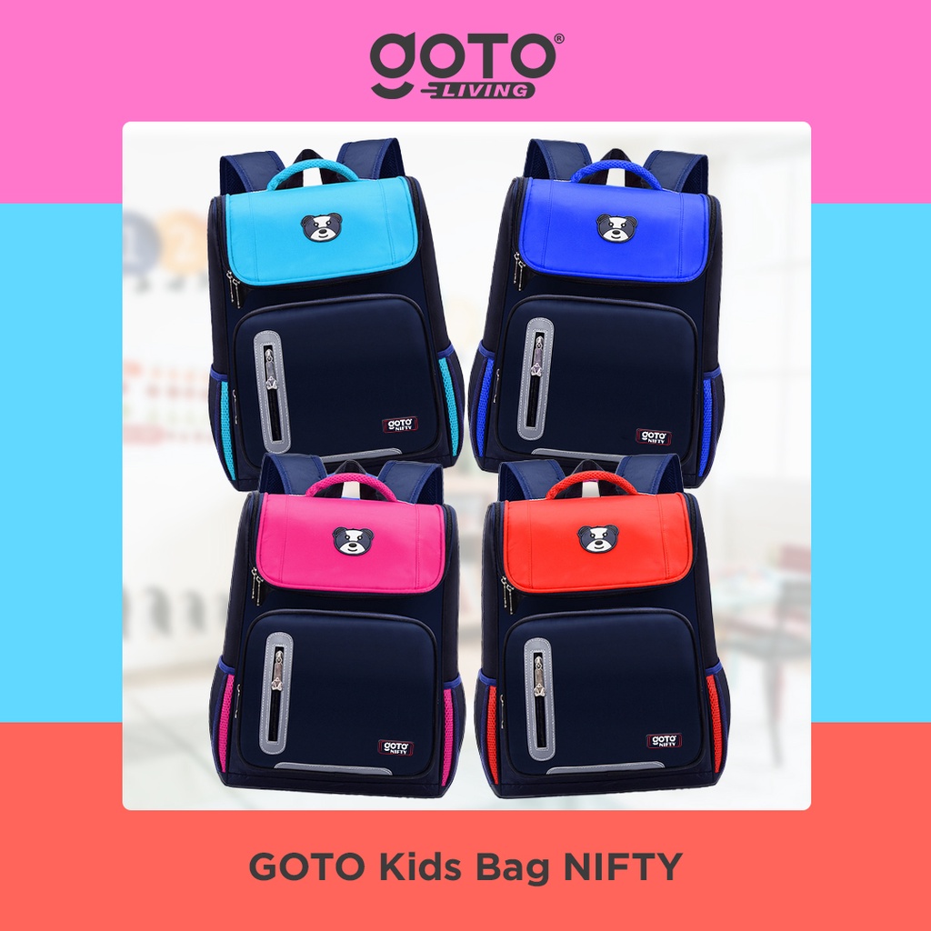 Goto Nifty Kids Bag Tas Sekolah Ransel Anak Laki-Laki Perempuan TK SD