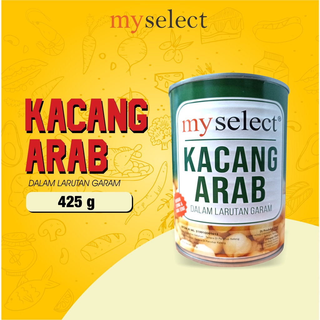 Kacang Arab Kaleng Chick Peas Can My Select dalam larutan garam