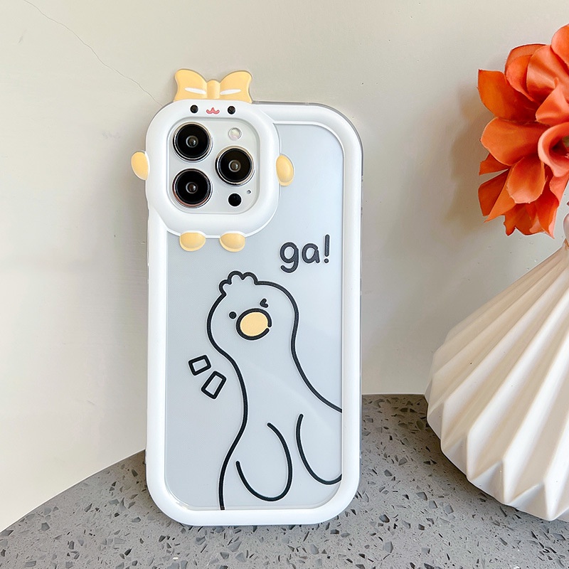 Soft Case Bahan Silikon Desain Bebek Monster Untuk iPhone 11 12 13 14 Pro Max 6s 6 Plus 7 8 Plus XR X XS Max SE 2020 2022 14 Plus