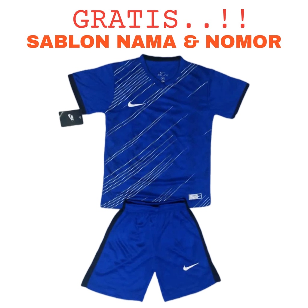 ( FREE SABLON NAMA &amp; NOMOR ) Baju olahraga anak laki/perempuan badminton bulutangkis bola futsal volly usia SD SMP