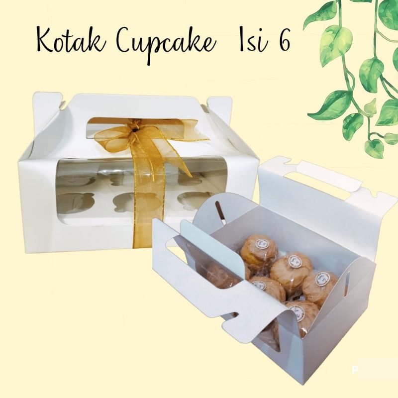 Jual Kotak Cupcake isi 6 Motif / Box Cupcake / Kotak Muffin / Kotak Kue