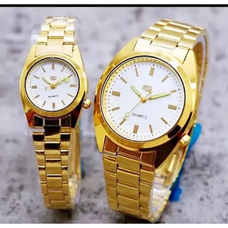 (Grosir)Jam Tangan Couple Eko Strap Rantai(Terima Cod)