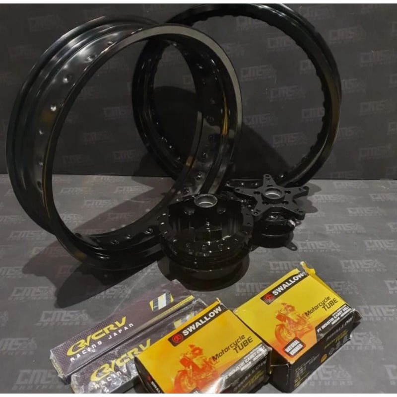 paketan VELG ALOY TK CRV 17x300 dan 425Warna hitam
Tromol sys xsr 155
Jari hitam
Ban dalam