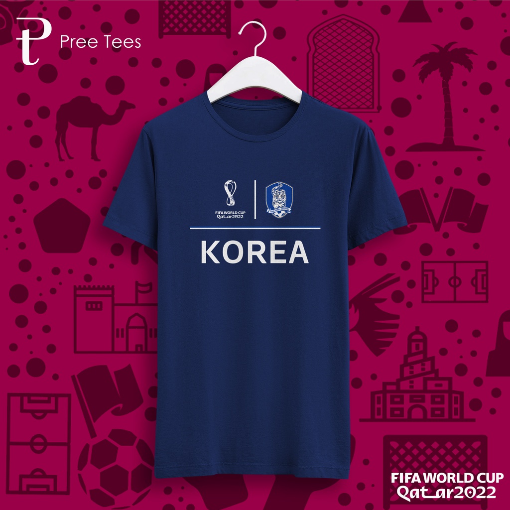 Kaos Bola Piala Dunia 2022 Korea 1 Cotton Combed