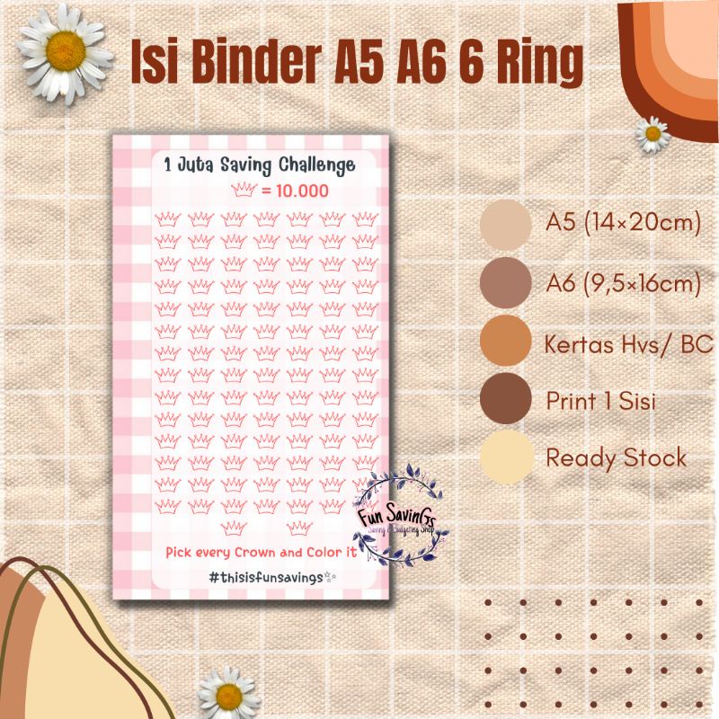 

[FUN] Isi Binder A5 A6 6 Ring | 1 Juta Saving Challenge
