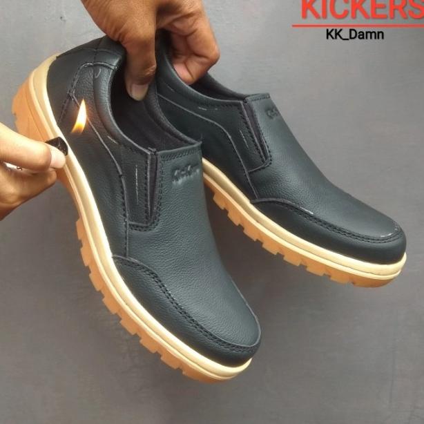 Sepatu Kulit Kickers Casual Sr.03 Pria - Hitam, 39