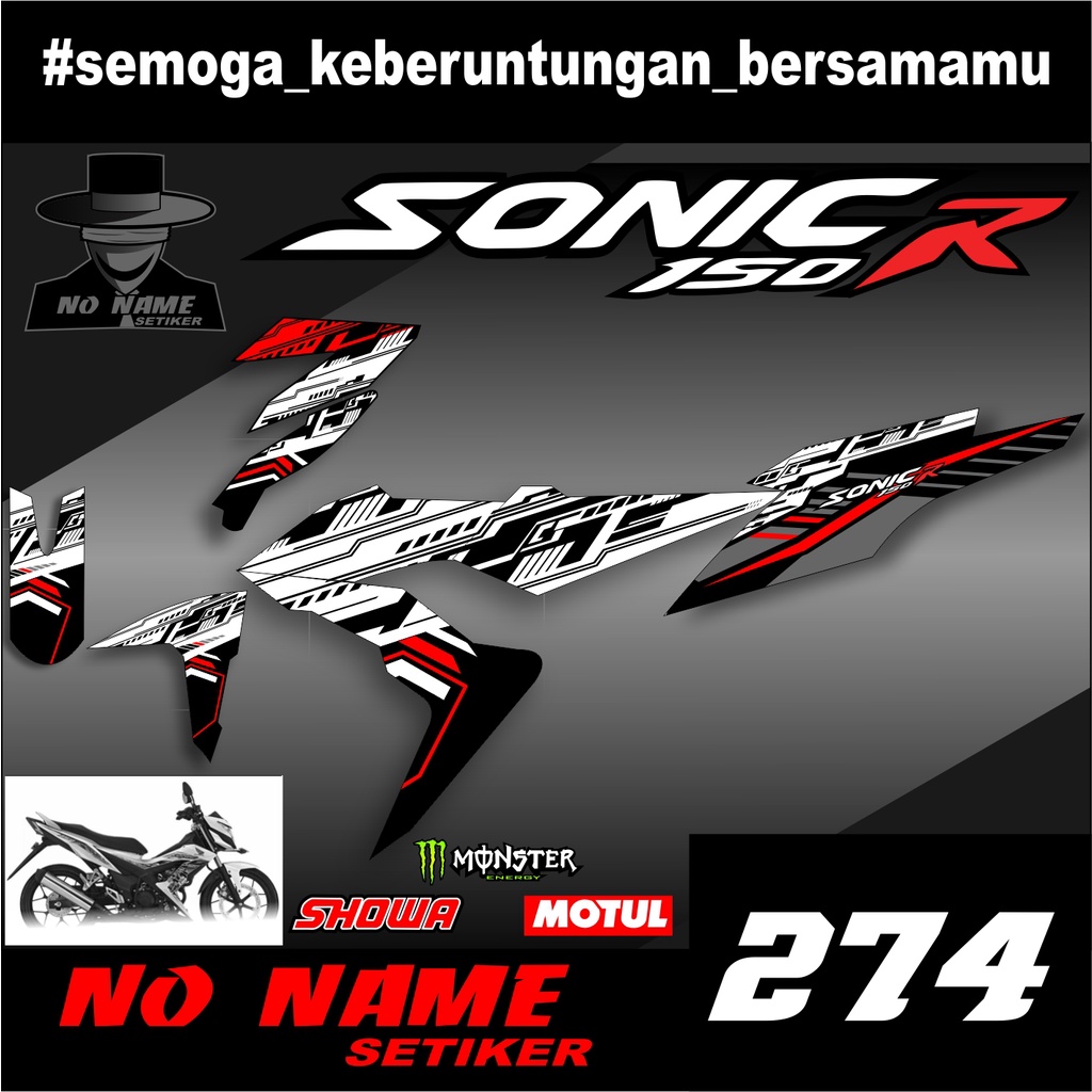 Decal tema Mandalika Racing buat motor Sonic 150 R full body (274) striping sonic 150 R mandalika