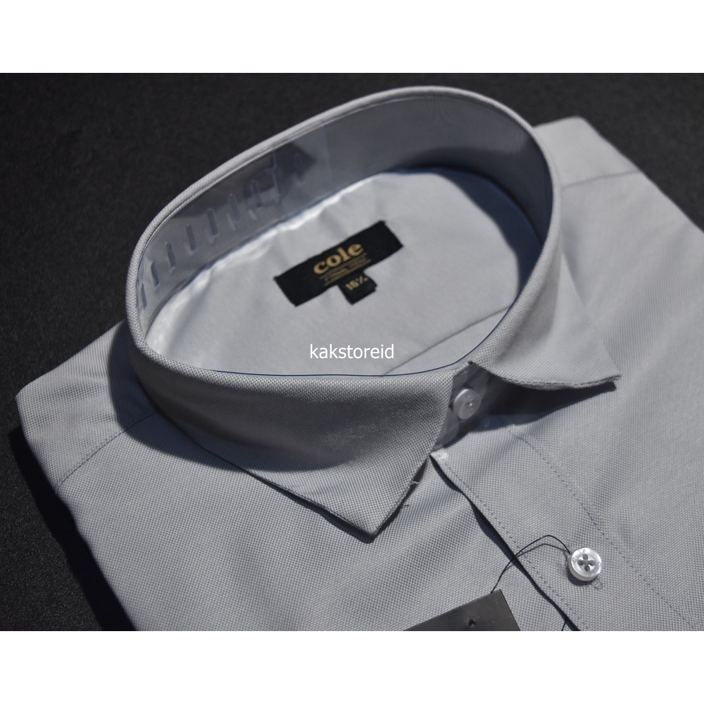 Kemeja Pria Formal Lengan Pendek COLE Abu Motif Reguler DPS 377 #kemejamurah