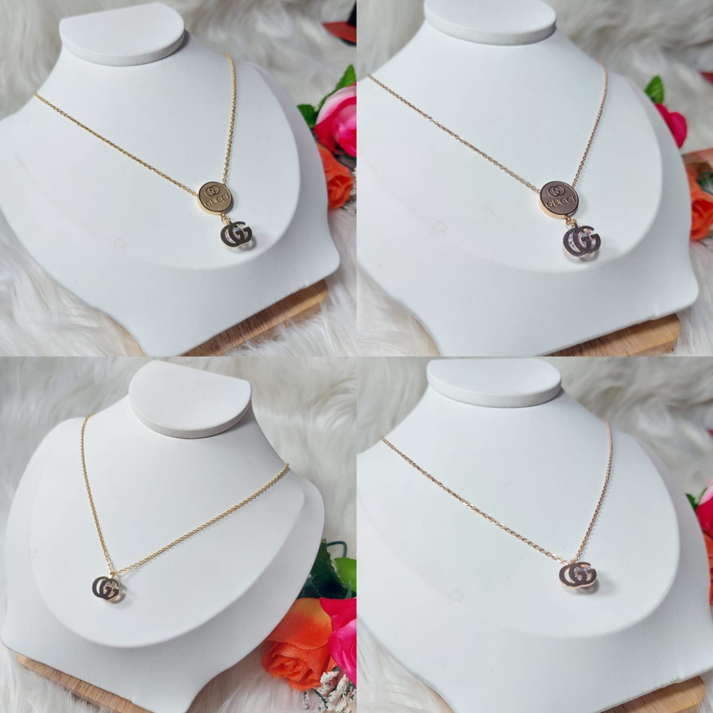 KALUNG TITANIUM PERMATA PERHIASAN WANITA || AKALUNG TITANIUM AKSESORIS WANITA KALUNG PERMATA TITANIU