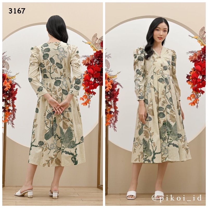 Couple set batik keluarga sage green / seragam batik modern pria wanita / Canary Series