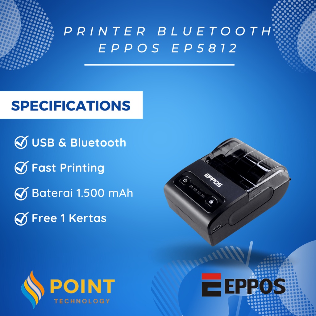 Promo Printer mini Bluetooth EPPOS EP5813 cetak resi