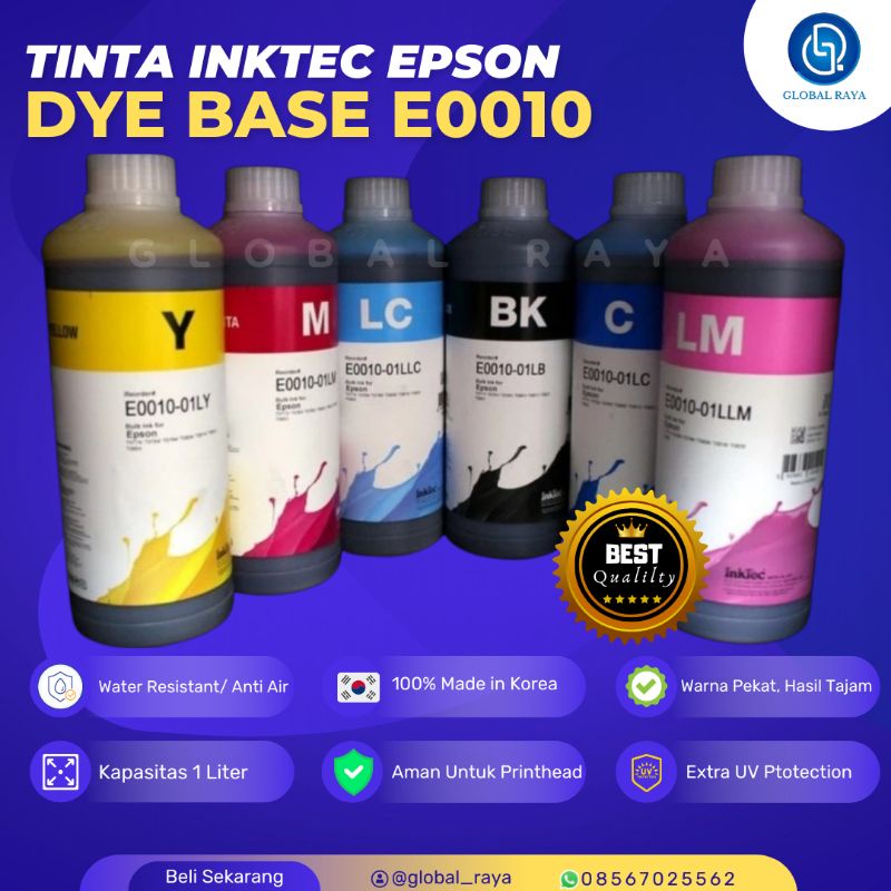 TINTA REFILL DYE INKTEC E0010 For EPSON GRADE A korea