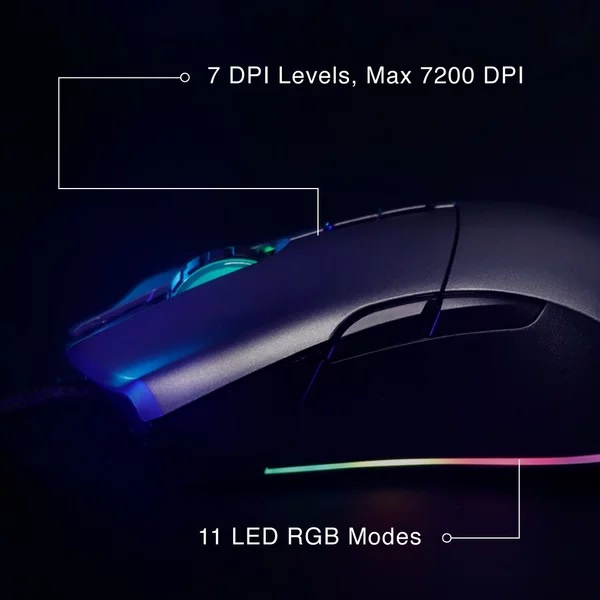 Mouse Gaming Rexus XIERRA x15 Led ARGB 7 Button Macro Sensor IC Instant A825 12800 DPI