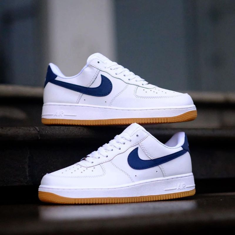 Nike Air Force 1 Low White Navy Gum Original BNIB Vietnam