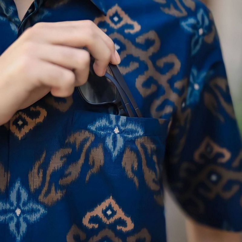 [COD] Couple Batik Dewasa pria Ayah dan Anak cowok laki laki Lengan Panjang dan Lengan Pendek Modern Seragam