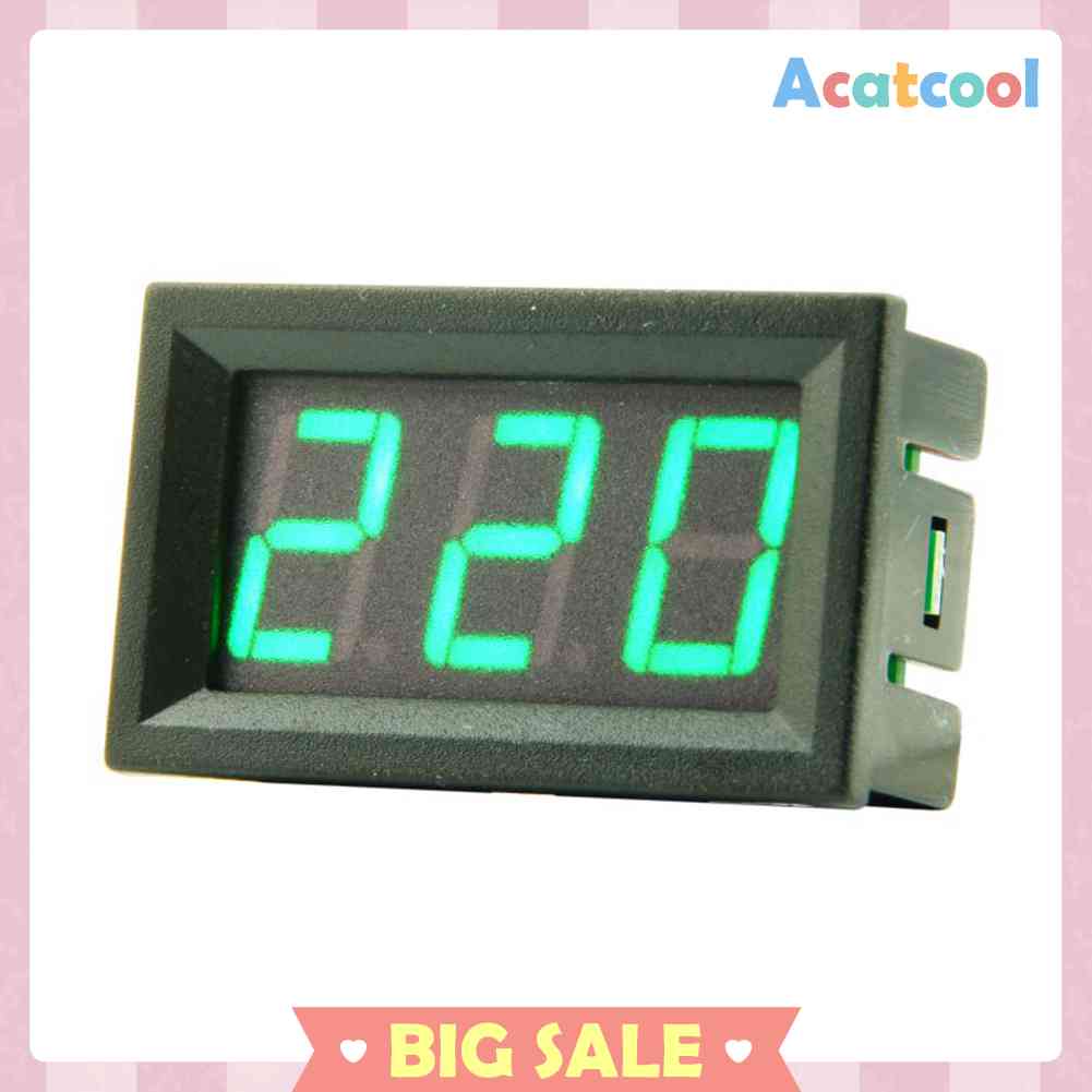 0.56 inch Voltmeter LED Display AC 50-500V 2 Kabel Untuk Mobil