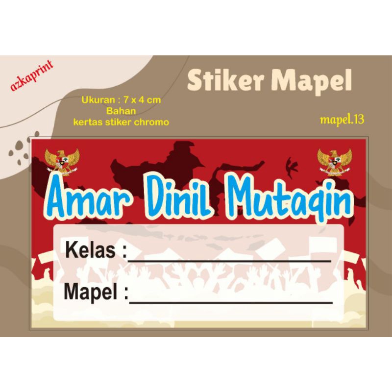 

(mininal order 20 pcs ) Sticker Label Mapel Mata Pelajaran Sekolah Anak Setiker