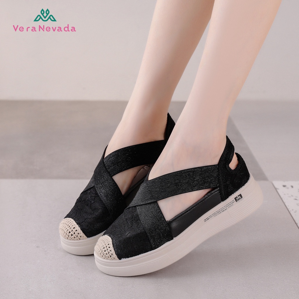 Ivony Seivona - VN1152 Vera Nevada Janice Sepatu Wedges Brokat Wanita Shoes