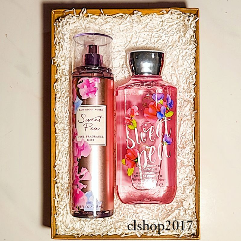 BBW SWEET PEA GIFT SET PAKET BATH &amp; BODY WORKS