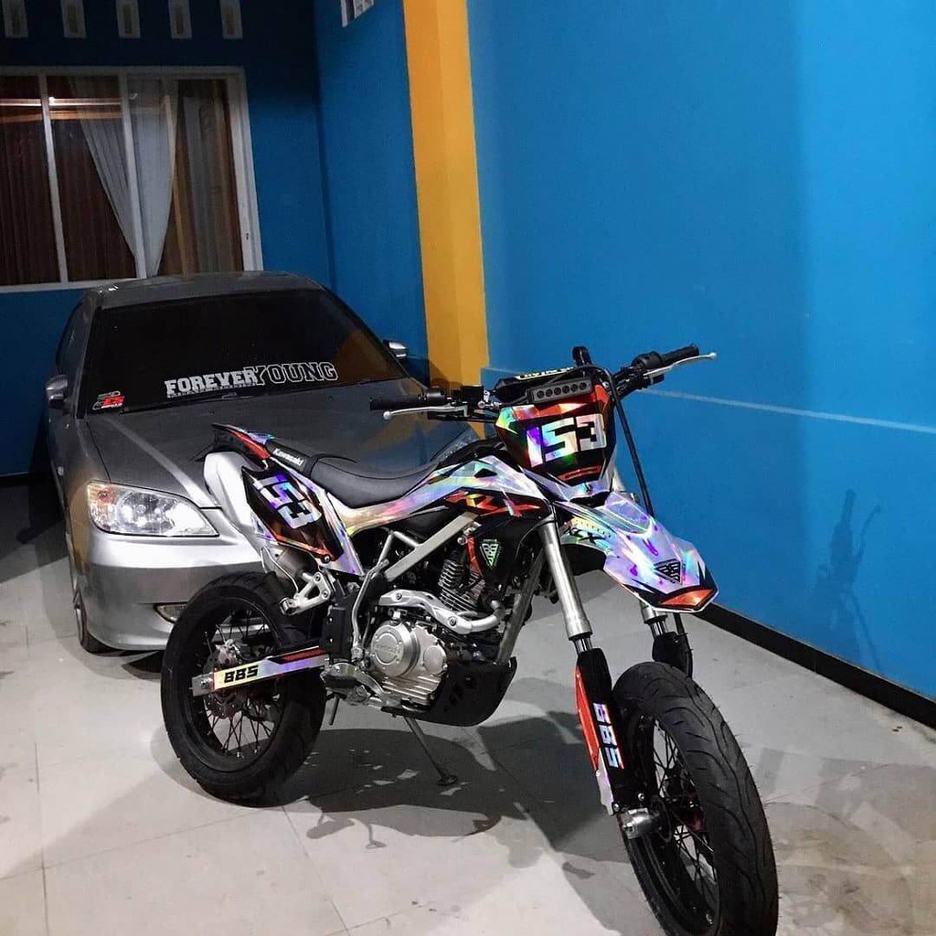 DECAL FULL BODY KLX D'TRACKER FULL HOLOGRAM PELANGI
