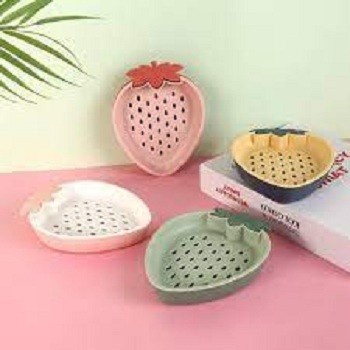 【GOGOMART】STRAWBERRY Tempat Kotak Sabun Mandi &amp; Cuci Tangan Batang Kawai - Motif STROBERY