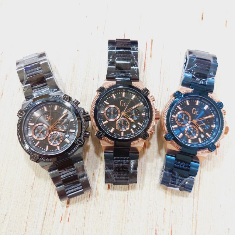 Jam Tangan Pria Guess Collection GC Y24002G2 Original Cable Force Chronograph Aktif