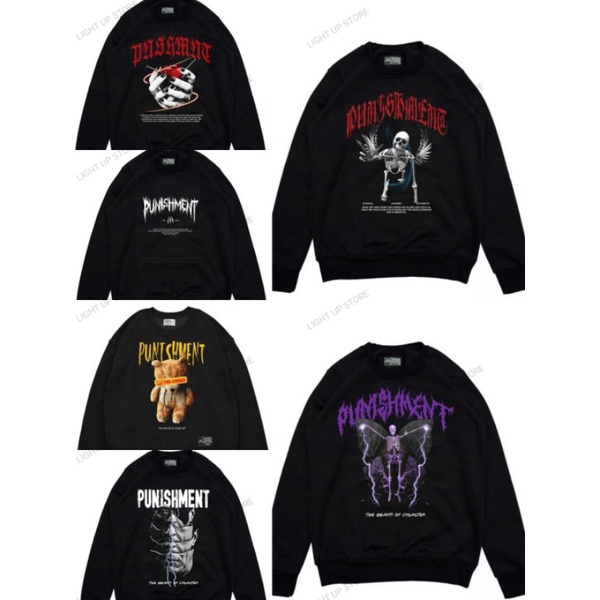Sweater Crewneck Hitam Edition Motif Metal