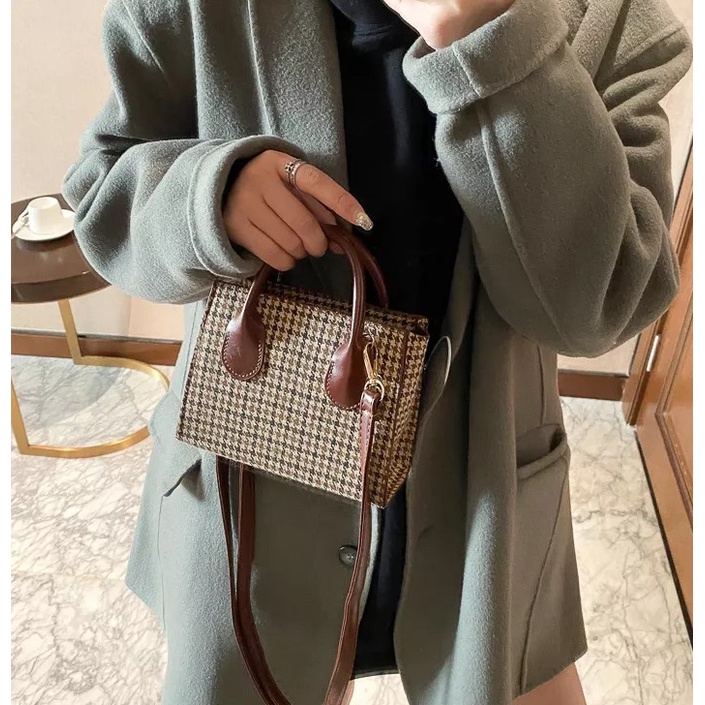 Tas Selempang VHIANY ROSE Phone Purses Plaid Mini Handbags Messenger Wild Tote Female Small Shoulder Bag