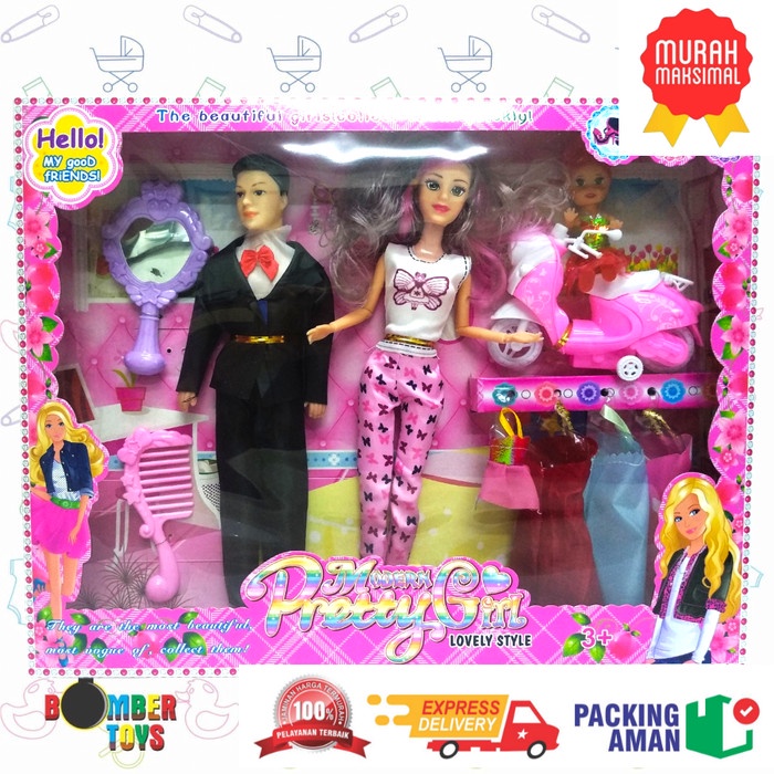 MAINAN ANAK BONEKA BERBIEE GANTI BAJU BERBIE BEAUTY 2630-X60