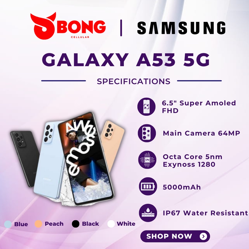 SAMSUNG GALAXY A53 5G 8/256 GB GARANSI RESMI SEIN