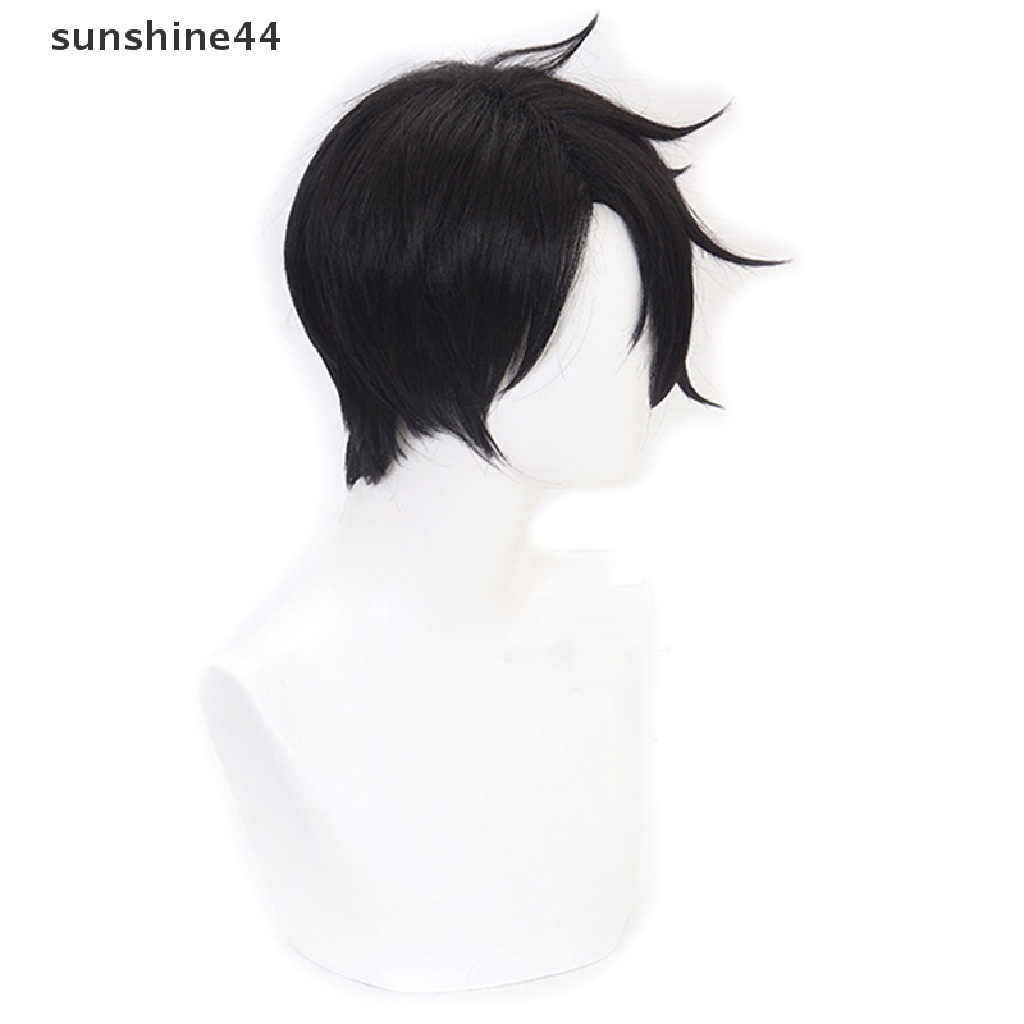 Sunshine Wig / Rambut Palsu Anime Yakusoku no Neverland The Promised Neverland Ray Pendek Warna Hitam Untuk Cosplay