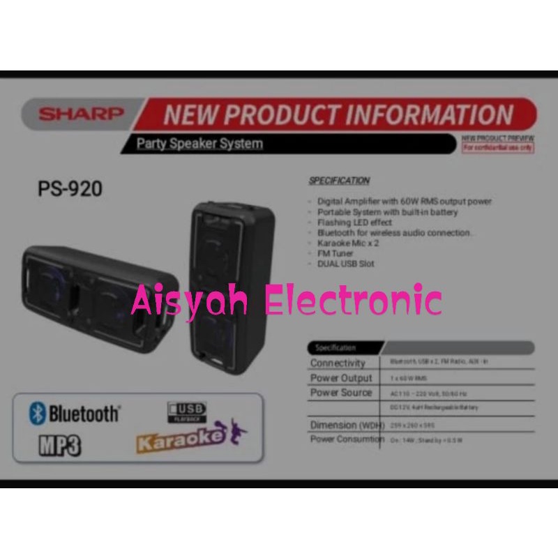 SPEAKER SHARP PS-920