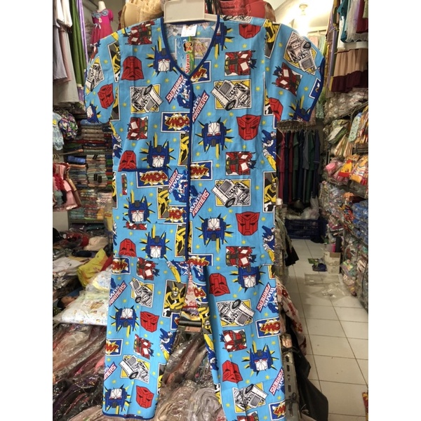 Baju Tidur Anak Viron 4-6/ Piyama Anak Katun Premium Adem