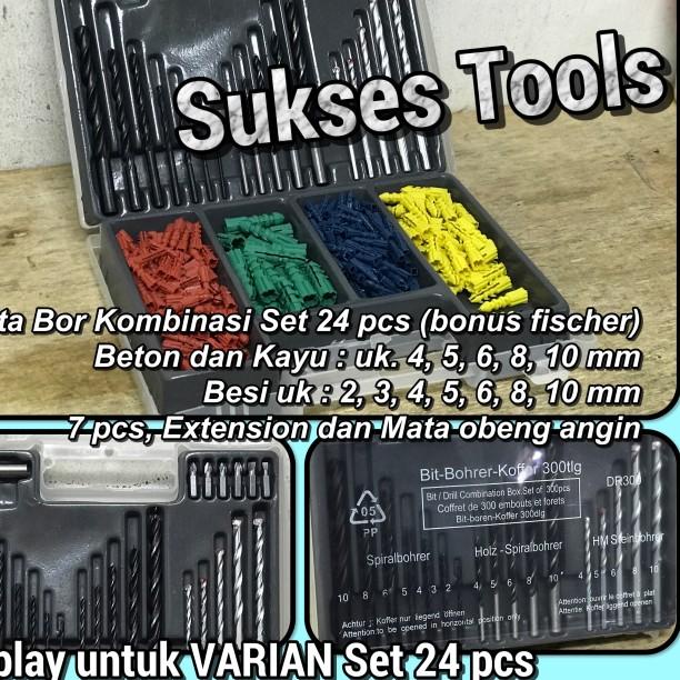 Mata Bor Set 9pcs ( Mata Bor Besi, Beton dan Kayu ) - Set 24 pcs