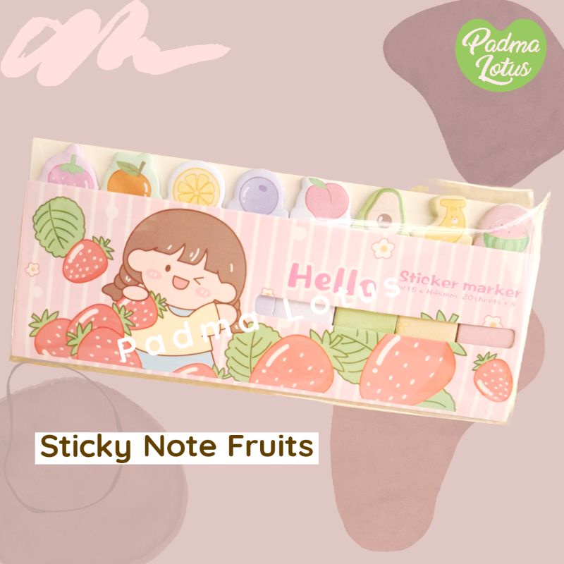 Sticky Note stick marker Memo bts fruit cat animal