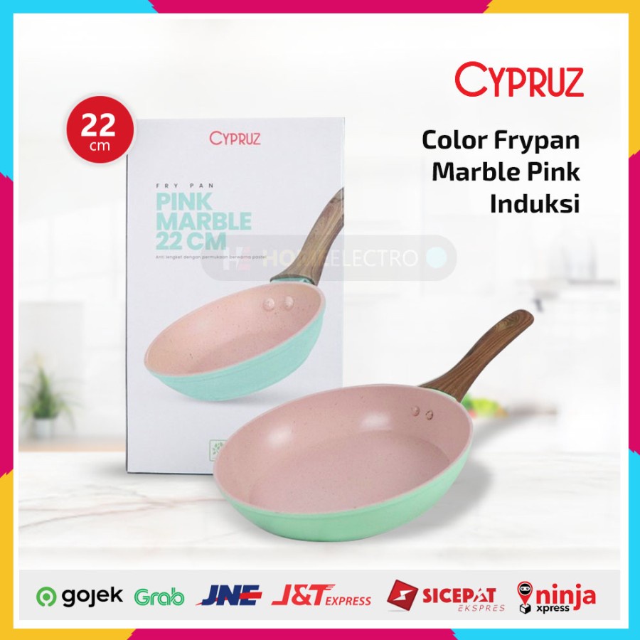 Cypruz FP-0695 Color Marble Pink Fry Pan Induksi Anti Lengket 22cm