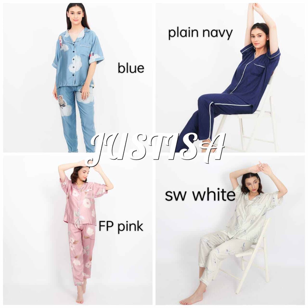 piyama tencel sutra organik baju tidur tencel sutra organik original setelan celana panjang