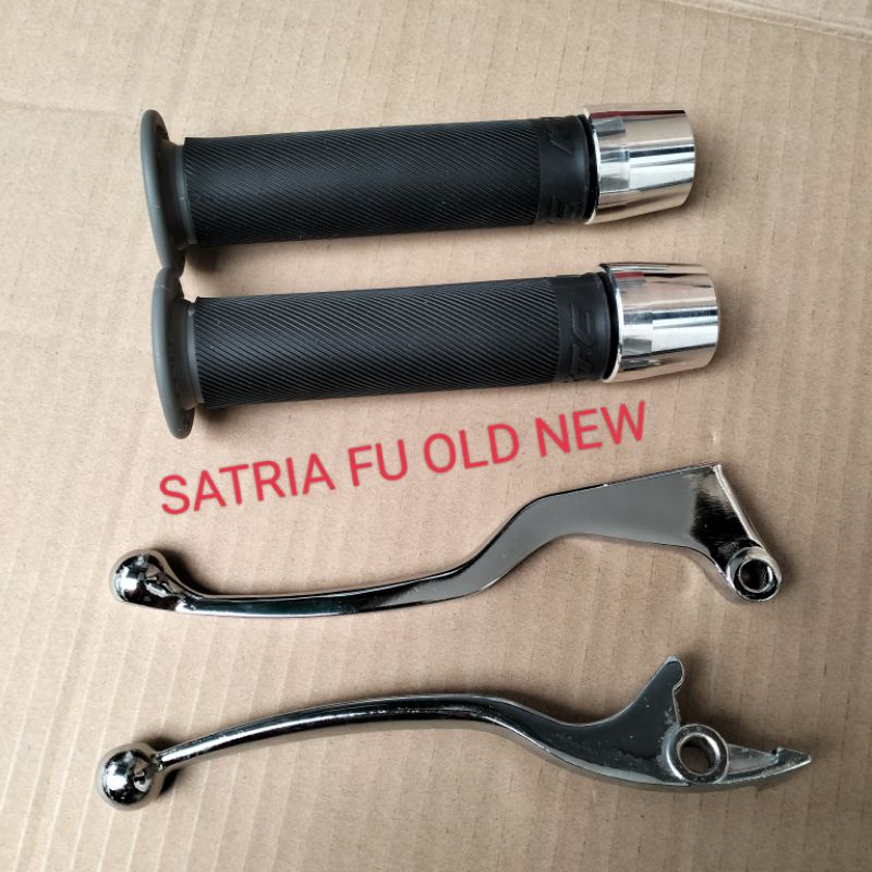 Paket Variasi motor PNP motor Satria fu old/new Handle rem full crome+Jalu stang crome+HANDGRIP Bulu Ktc