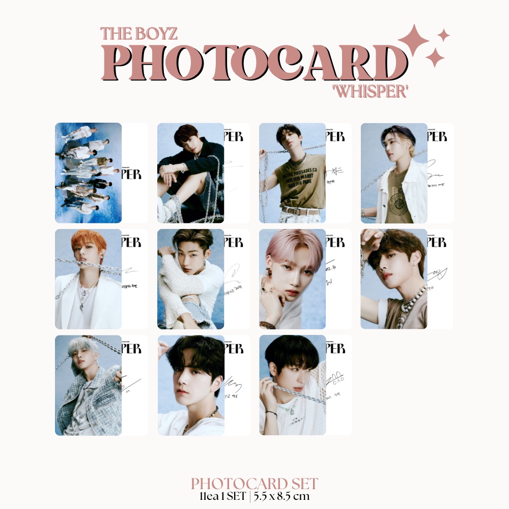 PHOTOCARD THE BOYZ WHISPER 2SISI (ISI 11 PCS + LAMINASI 2 SISI) TANDA TANGAN TTD KPOP IDOL KOREA PREMIUM MURAH UNOFFICIAL SANGYEON JACOB YOUNGHOON HYUNJAE JUYEON KEVIN NEW Q HAKNYEON SUNWOO ERIC READY STOCK !