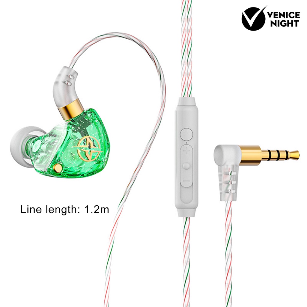 (VNEP) (Berkabel) X6 1.2m Membungkus In-ear Earphone Subwoofer 11.6mm Besar Moving Coil Headphone untuk Olahraga