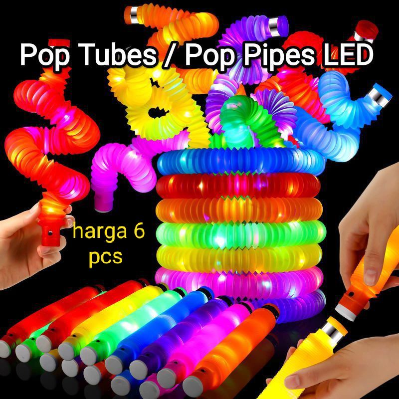 MAINAN LED POP FIDGET TUBES VIRAL TUBE LED TOYS SPIRAL