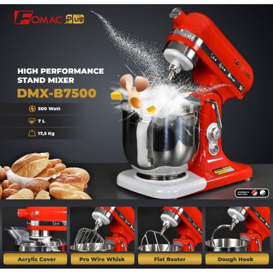 Fomac DMX-B7500 Planetary Dough Mixer Mesin Pengaduk Adonan 7 Liter