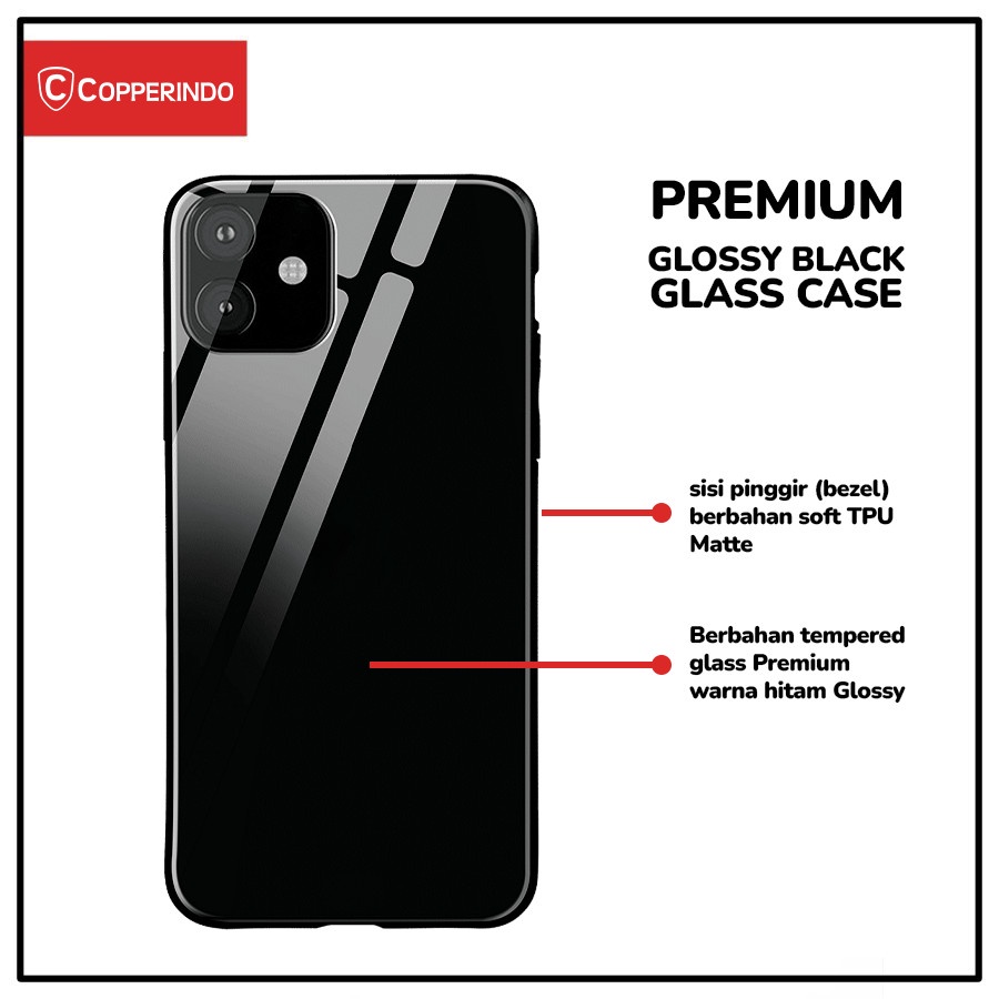 COPPER Realme 8i - Premium Glass Case | Glossy Black