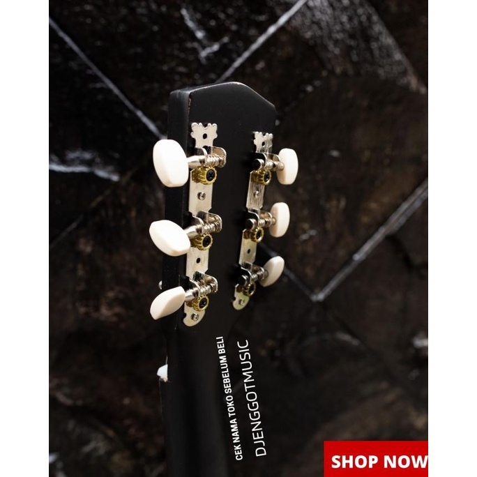 Gitar Akustik Mandalika S-01Bk Black Gratis Tas Dan Senar Cadangan