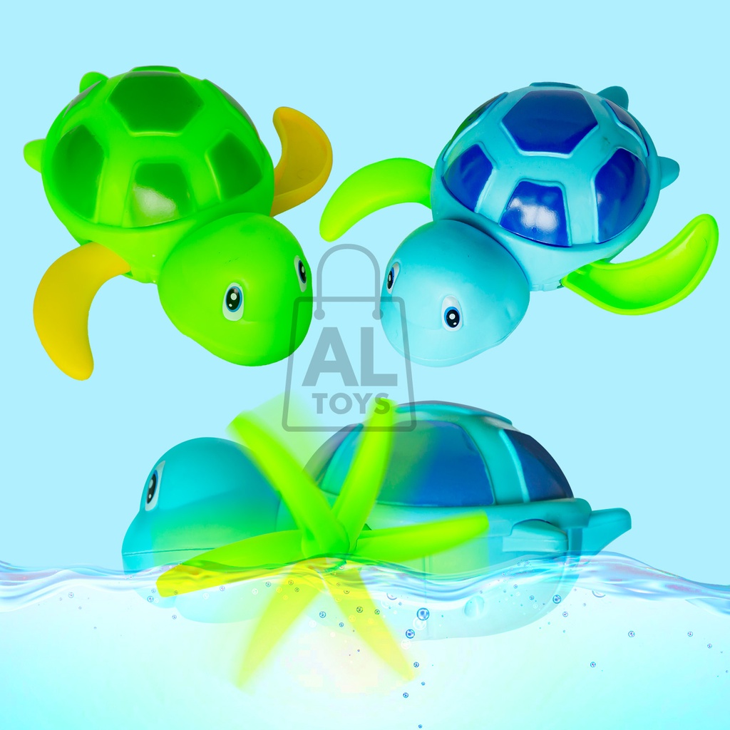 MAINAN ANAK SA'AT MANDI KURA-KURA PUTAR BERENANG ANIMAL SERIS TURTLE WATER TOYS