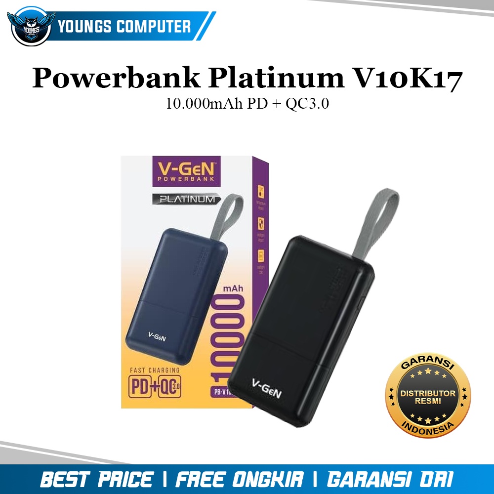 Powerbank V-GEN Platinum V10K17 10.000mAh PD + QC3.0