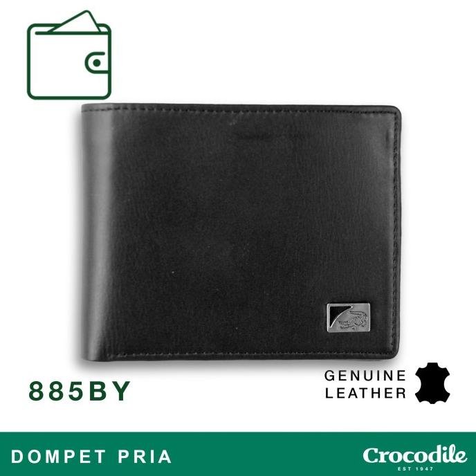 Crocodile 885By Dompet Pria Men Wallet Leather Kulit Original - Hitam
